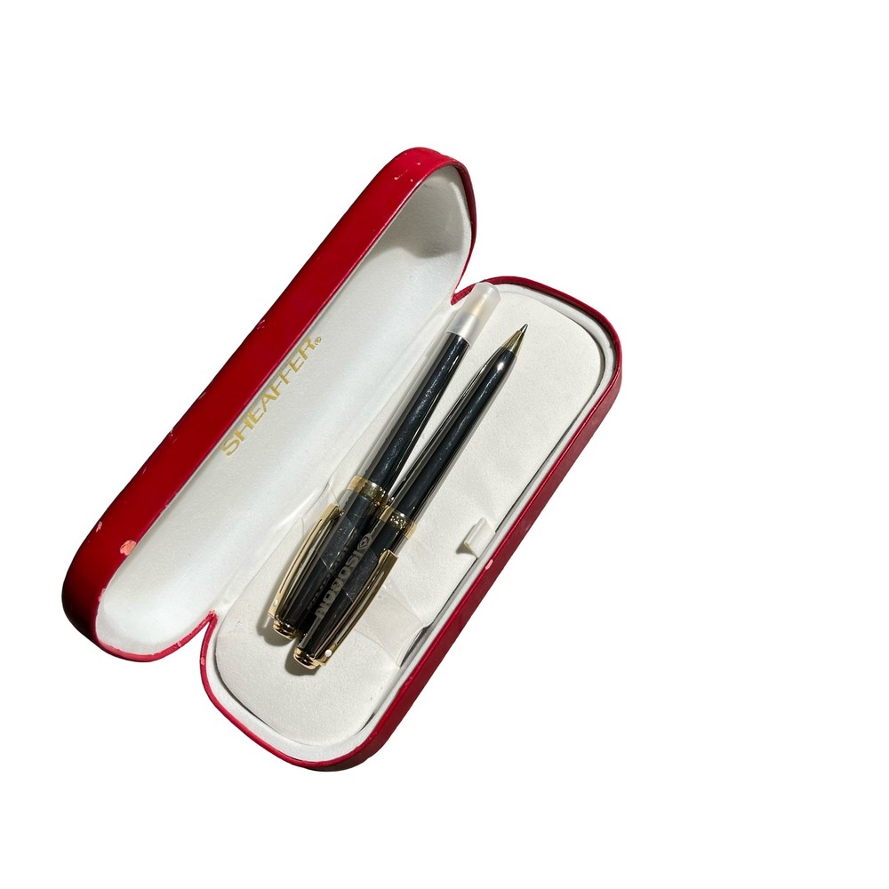Sheaffer ISOGON Ballpoint Pen Set Gold Trim USA Made w/ Original Case